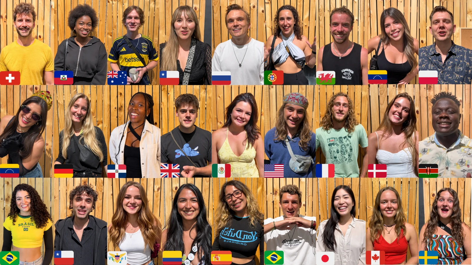 Faces and flags of people from the Vivethink community